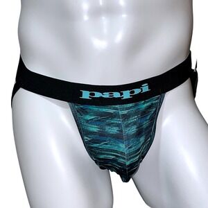 Papi Jockstrap Aqua Glitch Size XL‎ (40-42) NWT